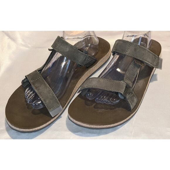 Teva Original Universal Slide Sandals Mens Size 11.5 Hook & Loop Olive / Gray - Picture 2 of 8